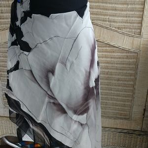 #13d ONLY ONE Italian SILK CHIFFON Pareo Match Georgia O'Keefe inspired Swimsuit